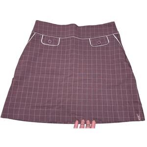 Lija Hyp Golf Ltd Golf Skirt Shorts Skort Aline Check SZ 8 USA Purple White